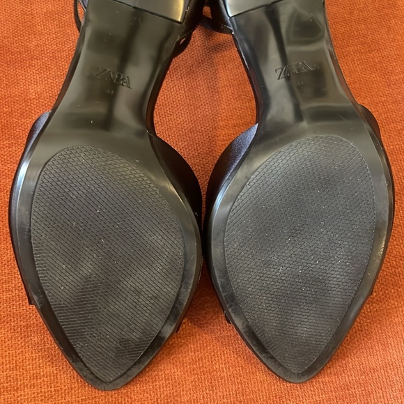 ZARA Strappy Satin Heels Size 10 - Picture 6 of 8